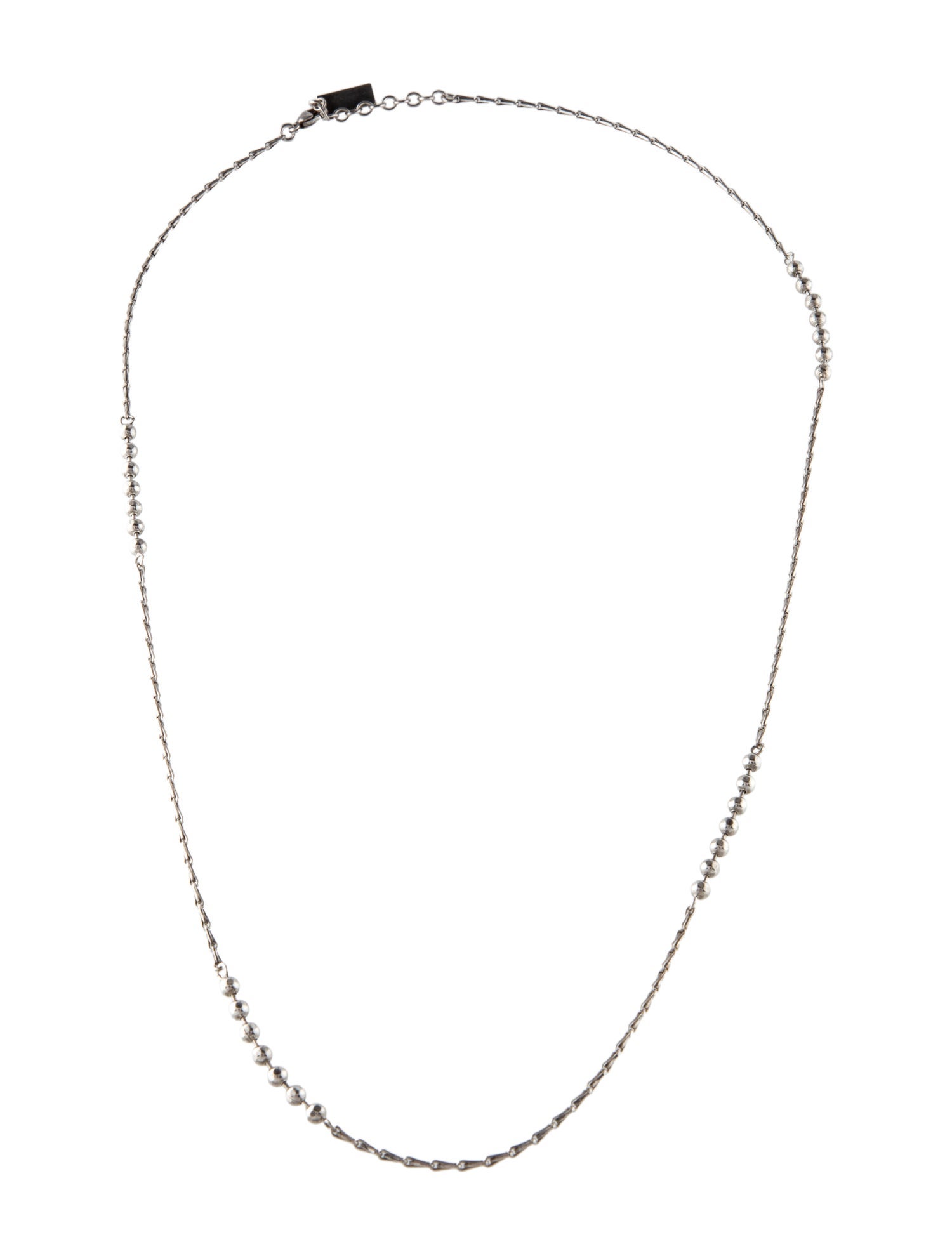 Saint Laurent Ball & Wheat Chain Necklace